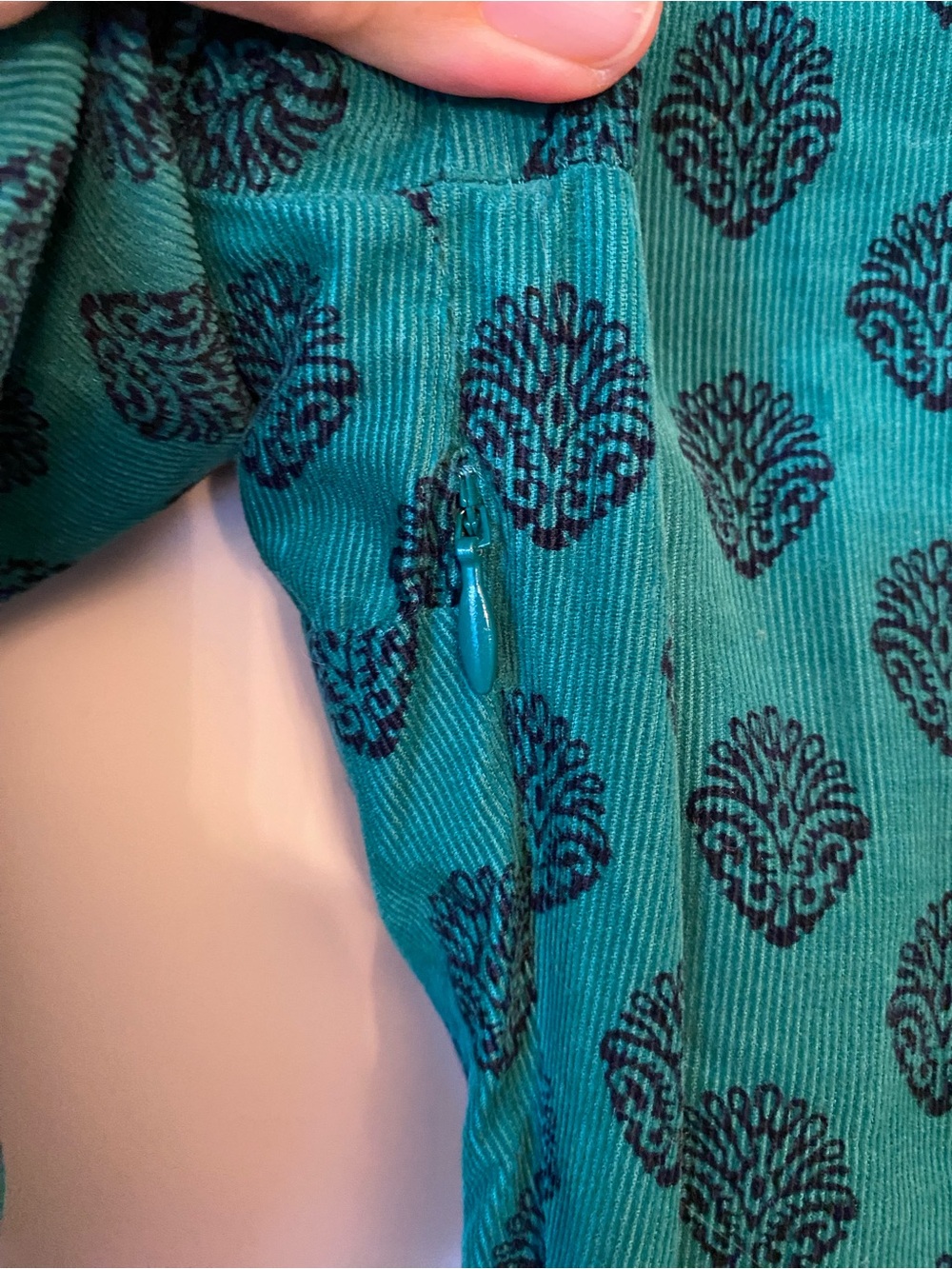 Boden Emerald Green Long Sleeve Patterned Maxi Dress Corduroy 💚🖤 - Picture 5 of 7